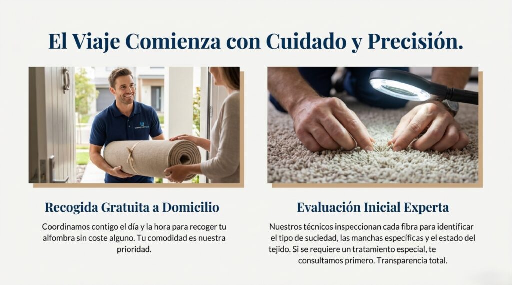 recogida y entrega gratuita de alfombras para limpieza